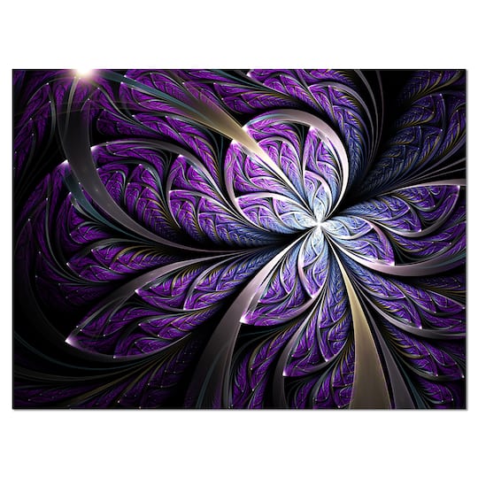 Designart - Glittering Purple Fractal Flower